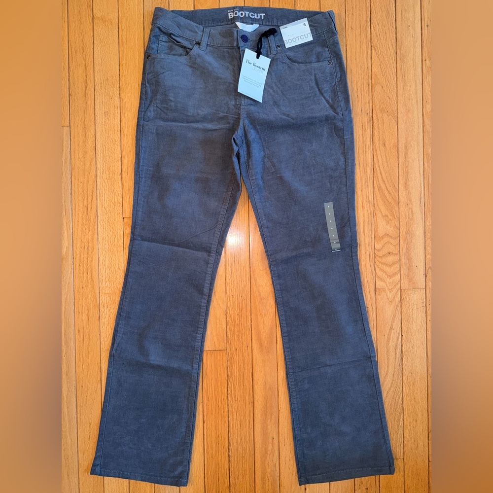 New NWT Women’s New York & Co Low Rise Bootcut Jeans Corduroy Gray size 8